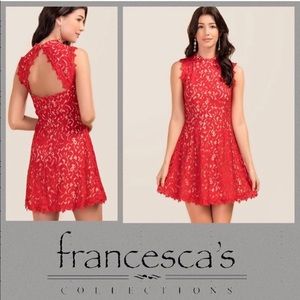 Francesca’s Serafina Red Lace Dress